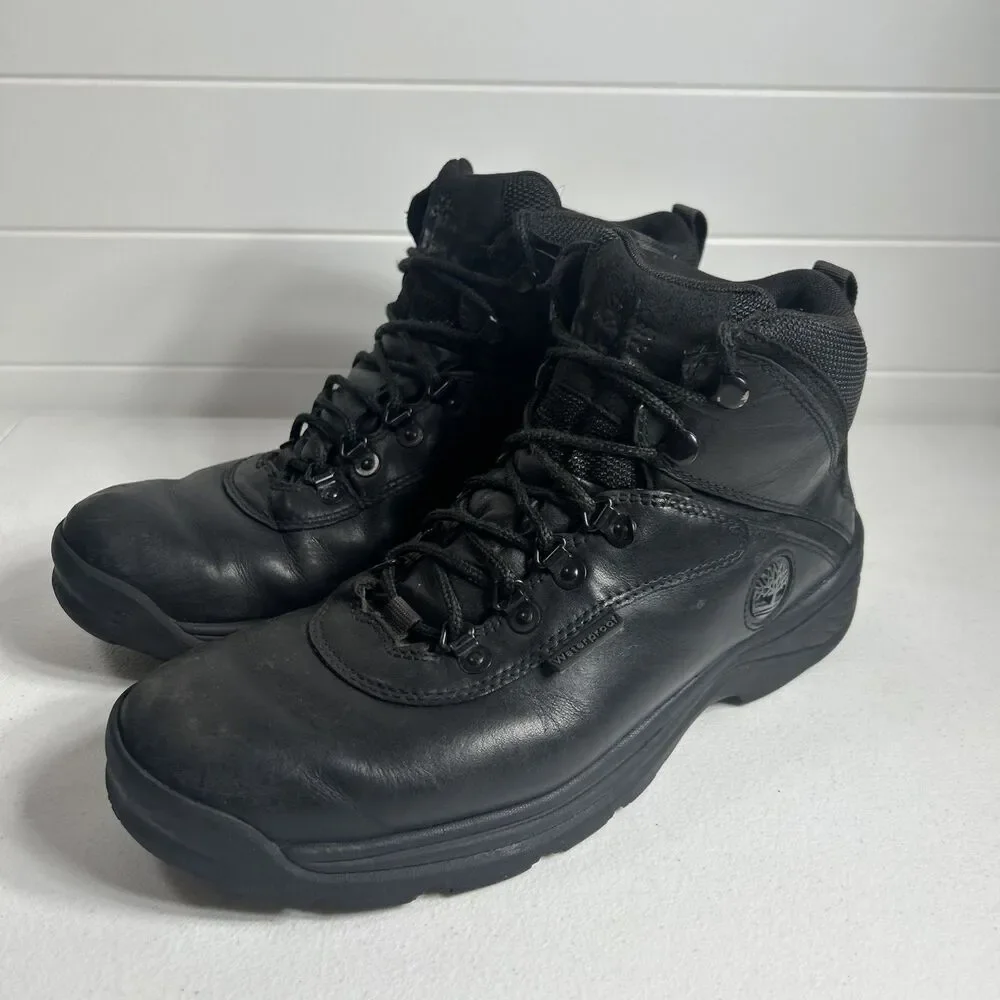 Timberland Men's Hiking Boots Size 10.5 Black White Ledge A9546 Mid Waterproof